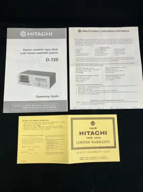 D-720 HITACHI Stereo Cassette Tape Deck Operating Schematic