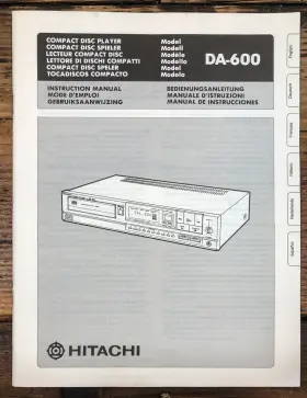 DA-600 HITACHI Cd Player Owners User Manual