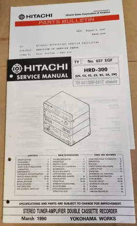 HRD-300 HITACHI Tuner Amp Double Cassette Service Manual