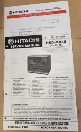 HRD-MD45 HITACHI Tuner Amp Double Cassette Service Manual