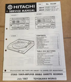 MD18 HITACHI Tuner Amp Double Cassette Service Manual