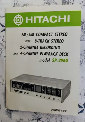 SP-2960 HITACHI Stereo Operating Manual Sheet