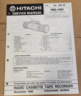 TRK-CW3 HITACHI Radio Cassette Tape Recorder Service Manual
