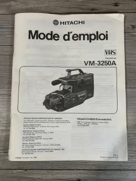 VM-3250A HITACHI Video Camera Recorder Instruction Manual #3