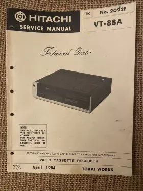 VT-88A HITACHI Service Manual Data