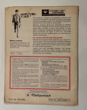 RK746T HOTPOINT Wall Oven Owners Manual #2