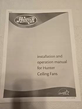 42666-02 HUNTER FAN CO Operation Manual Ceiling Fans