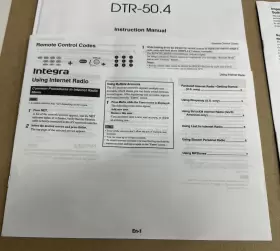 DTR-50.4 INTEGRA Receiver Owners Manual Remote Codes Internet #3