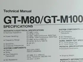 GT-M80 JBL Speakers Specifications Schematic Service Manual