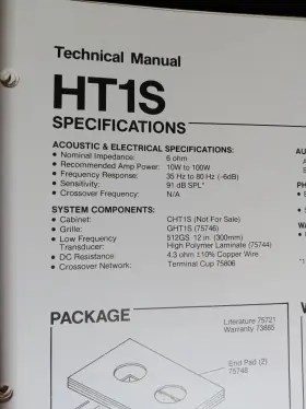 HT1S JBL Speakers Specifications Schematic Service Manual