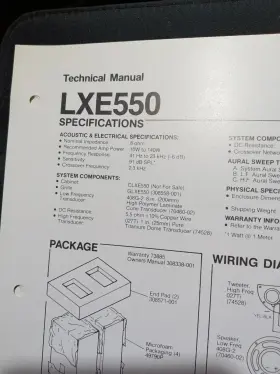 LXE550 JBL Speakers Specifications Schematic Service Manual