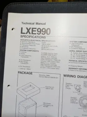 LXE990 JBL Speakers Specifications Schematic Service Manual