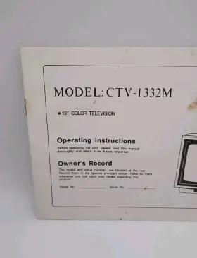 CTV-1332M JIC Television Operating Manual #2