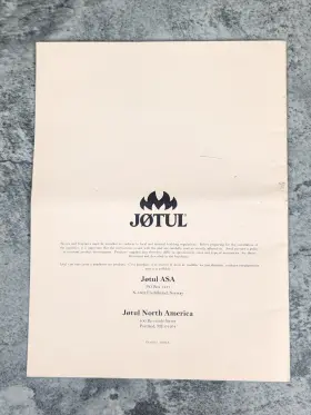 3DVII JOTUL Tul Allagash Vent Gas Stove Instruction Booklet #2
