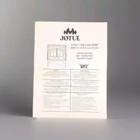 3DVII JOTUL Tul Allagash Vent Gas Stove Instruction Booklet