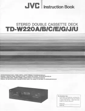 VNN2192-651S JVC Double Cassette Deck Owners Manual