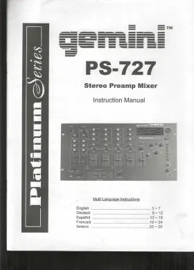PS-727 KAWAI Gemini Platinum Instruction Manual Stereo Preamp