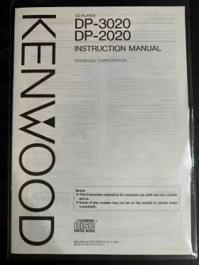 DP-3020 KENWOOD Owners Instruction Manual Cd Player