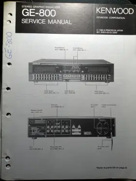 GE-800 KENWOOD Graphic Equalizer Service Manual