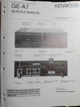 GE-A7 KENWOOD Graphic Equalizer Service Manual
