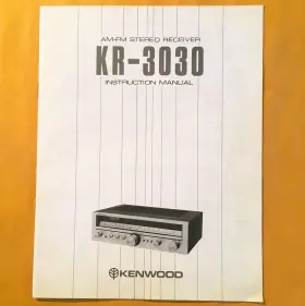 KR-3030 KENWOOD Am Fm Stereo Receiver Instruction Manual