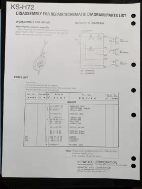 KS-H72 KENWOOD Service Manual Speaker #2