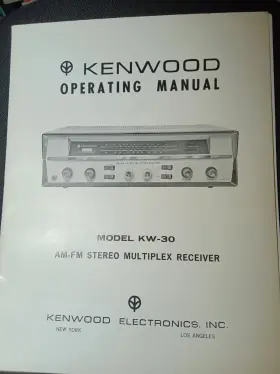 KW-30 KENWOOD Receiver Owners Manual Schematic