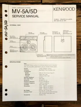 MV-5D KENWOOD Speaker Service Manual