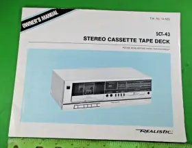 SCT-43 KENWOOD Realistic Stereo Cassette Tape Deck Owners