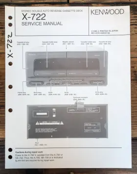 X-722 KENWOOD Cassette Service Manual
