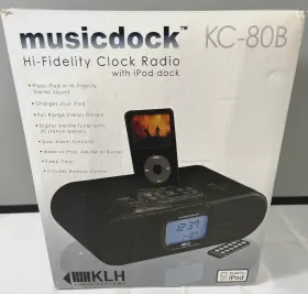 KC-80B KLH Musicdock Fidelity Clock Radio Ipod Dock Am Fm