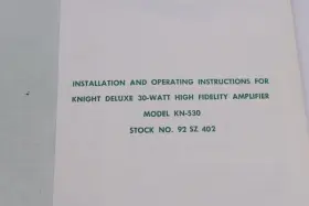 KN530 KNIGHT Operating Manual Amp #2