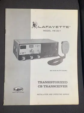 HE-20 LAFAYETTE Owners Manual Transistorized Cb Transceiver
