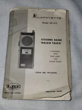 HE-410 LAFAYETTE Owners Manual Channels Citizens Walkie