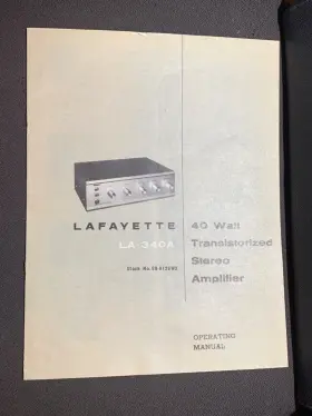 LA-340A LAFAYETTE Amplifier Owners Service Manual Photocopy