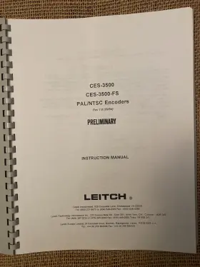 CES-3500 LEITCH INC Instruction Manual Pal Ntsc Encoders #2