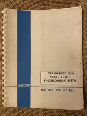 VSS-160N LEITCH VIDEO LIMITED Instruction Manual Sync