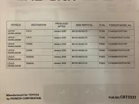 86120-30C80-C0 LEXUS / PIONEER Service Manual Og Schematics #2