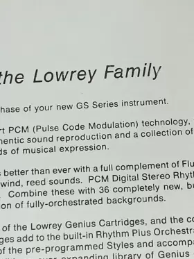 GS-2 LOWREY Organ Owners Manual Piano Operating #3
