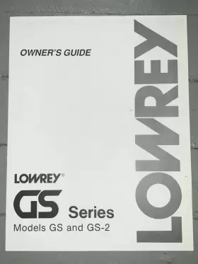 GS-2 LOWREY Organ Owners Manual Piano Operating