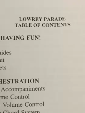 NL-30 LOWREY Parade Organ Owners Manual Piano Operating #2
