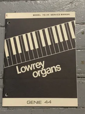 TG-44 LOWREY Genie Organ Service Manual Photocopy Piano