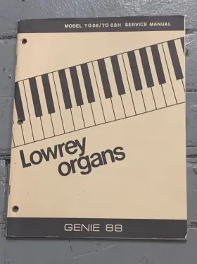 TG88-TG88H LOWREY Genie Organ Service Manual Piano Keyboard