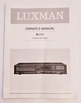 D-111 LUXMAN Disc Player Owners Manual