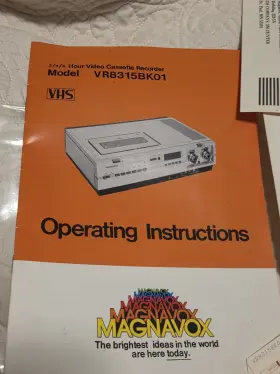 VR8315 MAGNAVOX Vhs Vcr Operating Instruction Manual