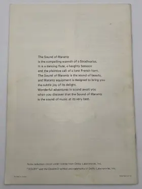 425785121-0 MARANTZ Cassette Tape Deck Owners Manual #2