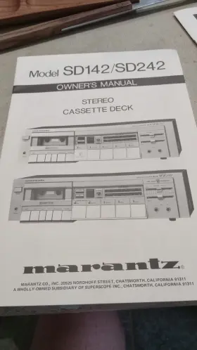 SD142-SD242 MARANTZ Service Manual Book Stereo Cassette Deck