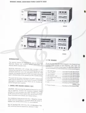 SD530-SD630 MARANTZ Sd Cassette Deck Service Manual #2