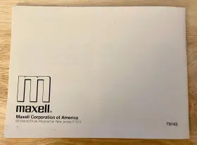 79143 MAXELL Tape Recorder Manual Booklet #3