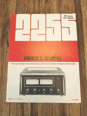 039465 MCINTOSH Stereo Power Amplifier Owners Manual
